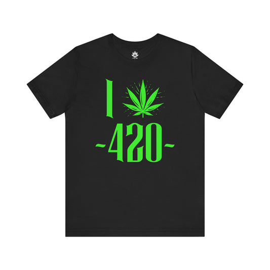 I ❤️ 420 Unisex Cannabis Tee - Perfect for 420 Celebrations
